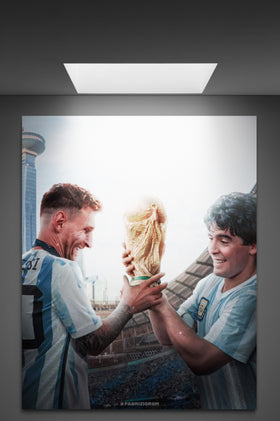 Canvas Leo Messi World Champion