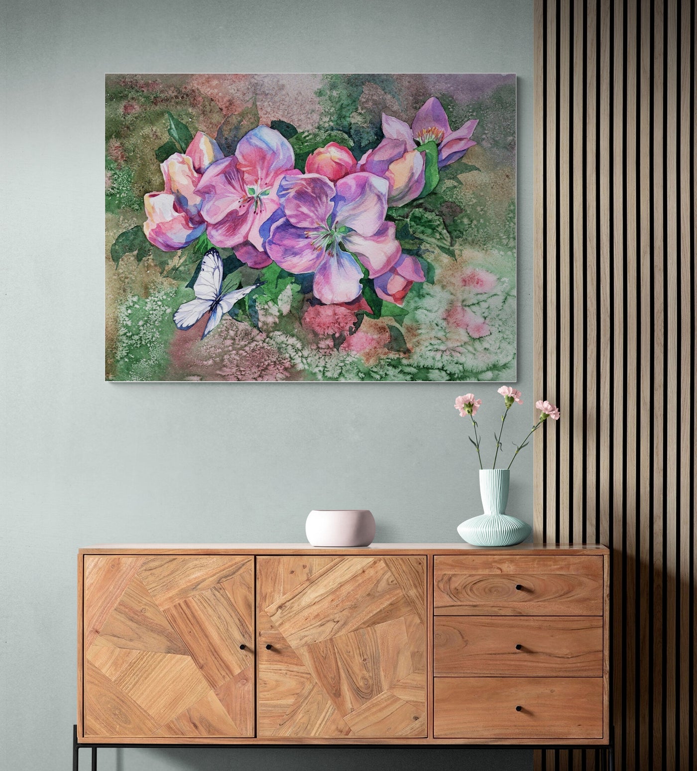 Canvas print - Flower and Butterfly Painting by Inna Petrashkevich