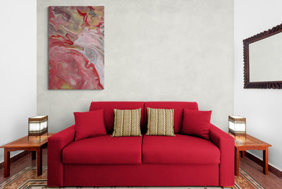 Canvas abstract Red waves