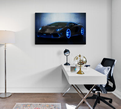 Tablou canvas Lamborghini Aventador blue