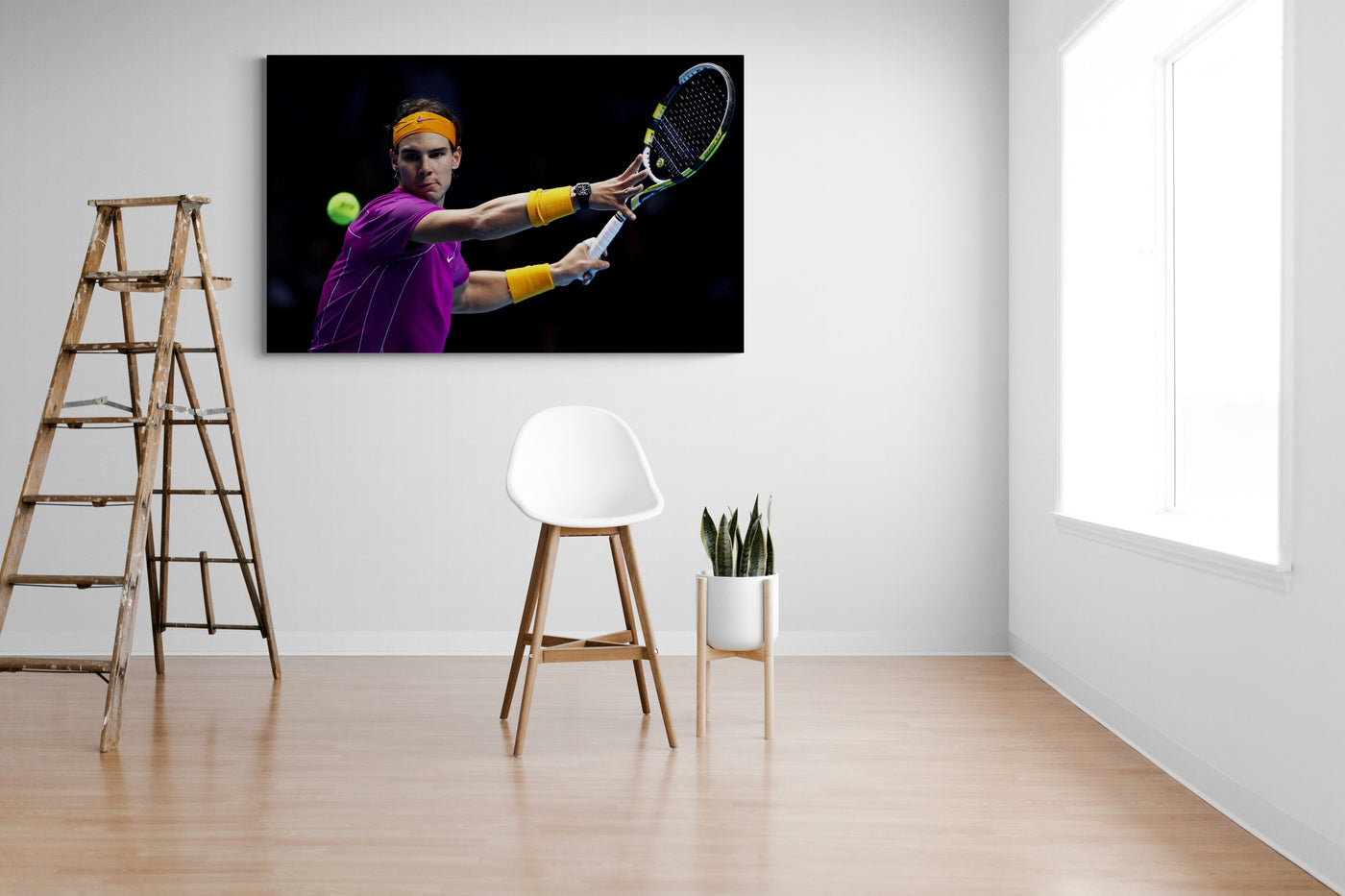 Tablou Canvas Rafael Nadal hitting the ball