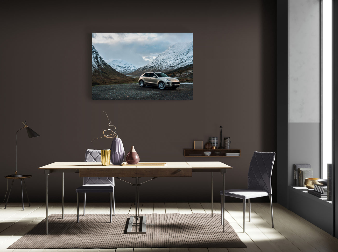 Tablou canvas Porsche Macan in munti