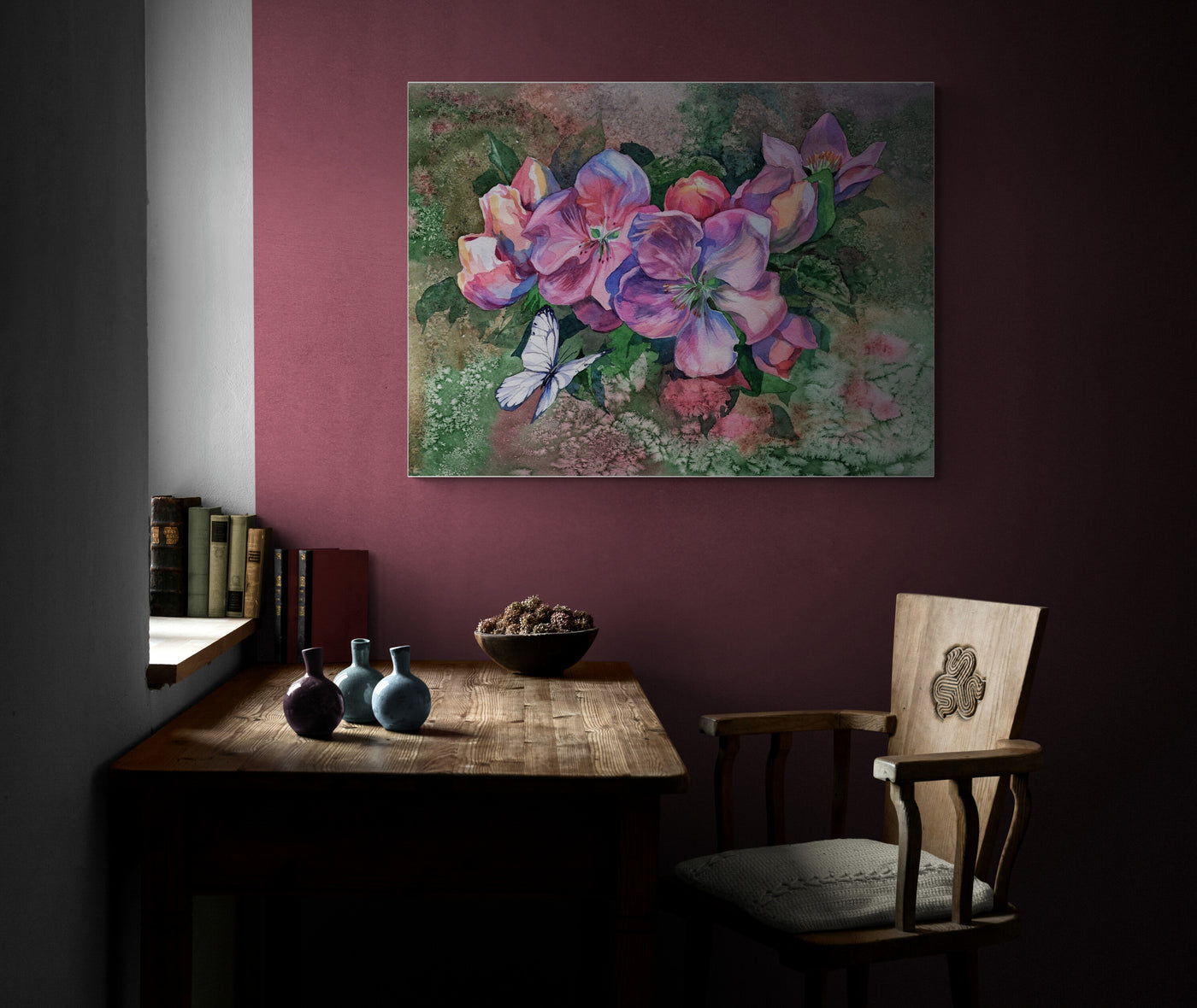 Canvas print - Flower and Butterfly Painting by Inna Petrashkevich