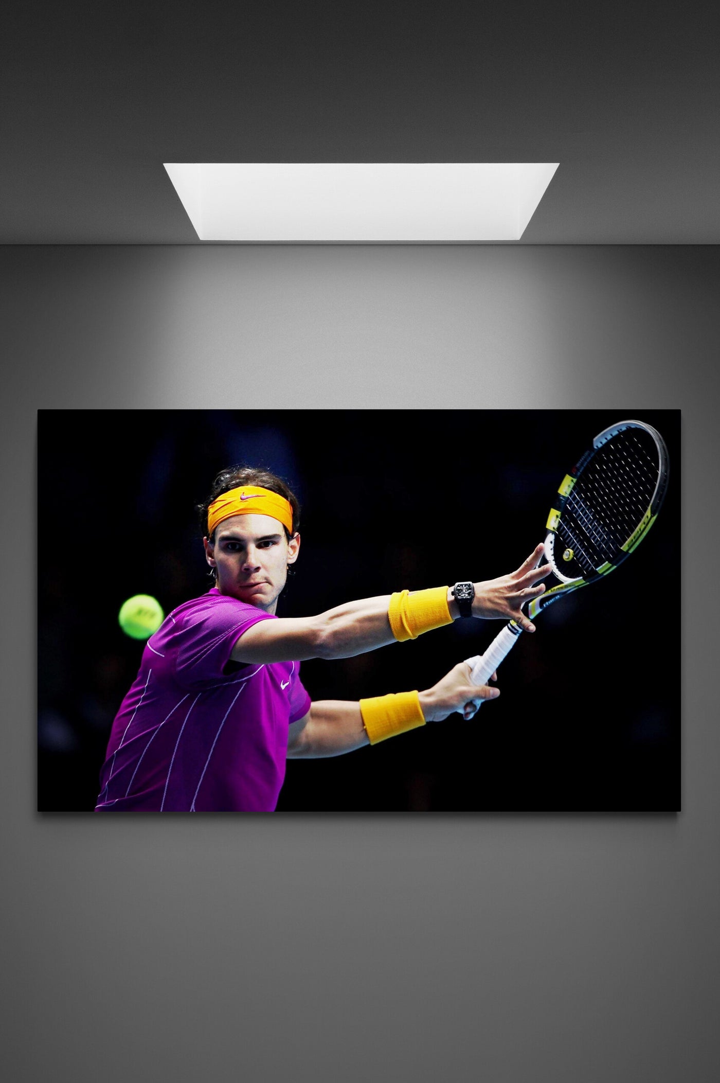 Tablou Canvas Rafael Nadal hitting the ball