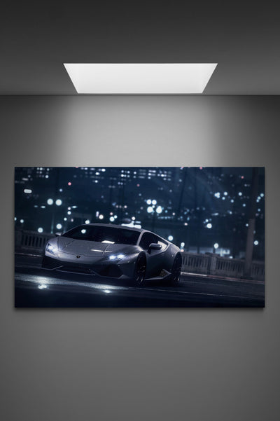 Tablou canvas Lamborghini Huracan in the night