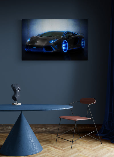 Tablou canvas Lamborghini Aventador blue