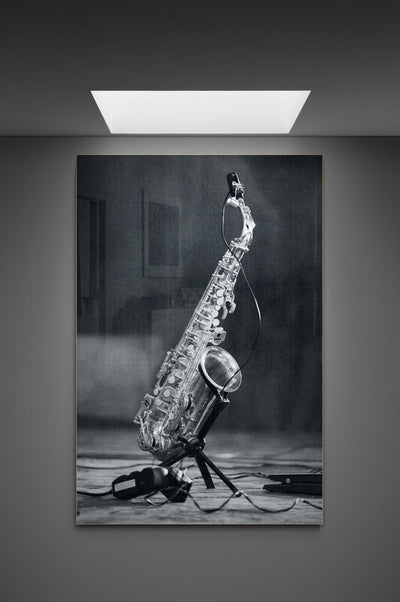 Canvas decorativ Saxofon imagine alb negru