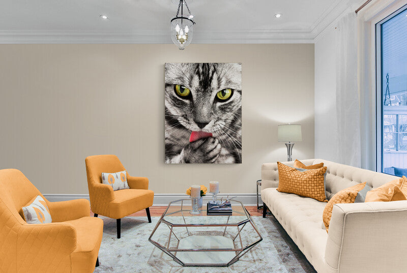 Canvas decorativ Pisica cu limba scoasa