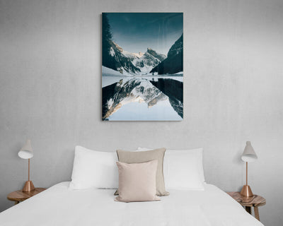 Canvas Lac in munti iarna