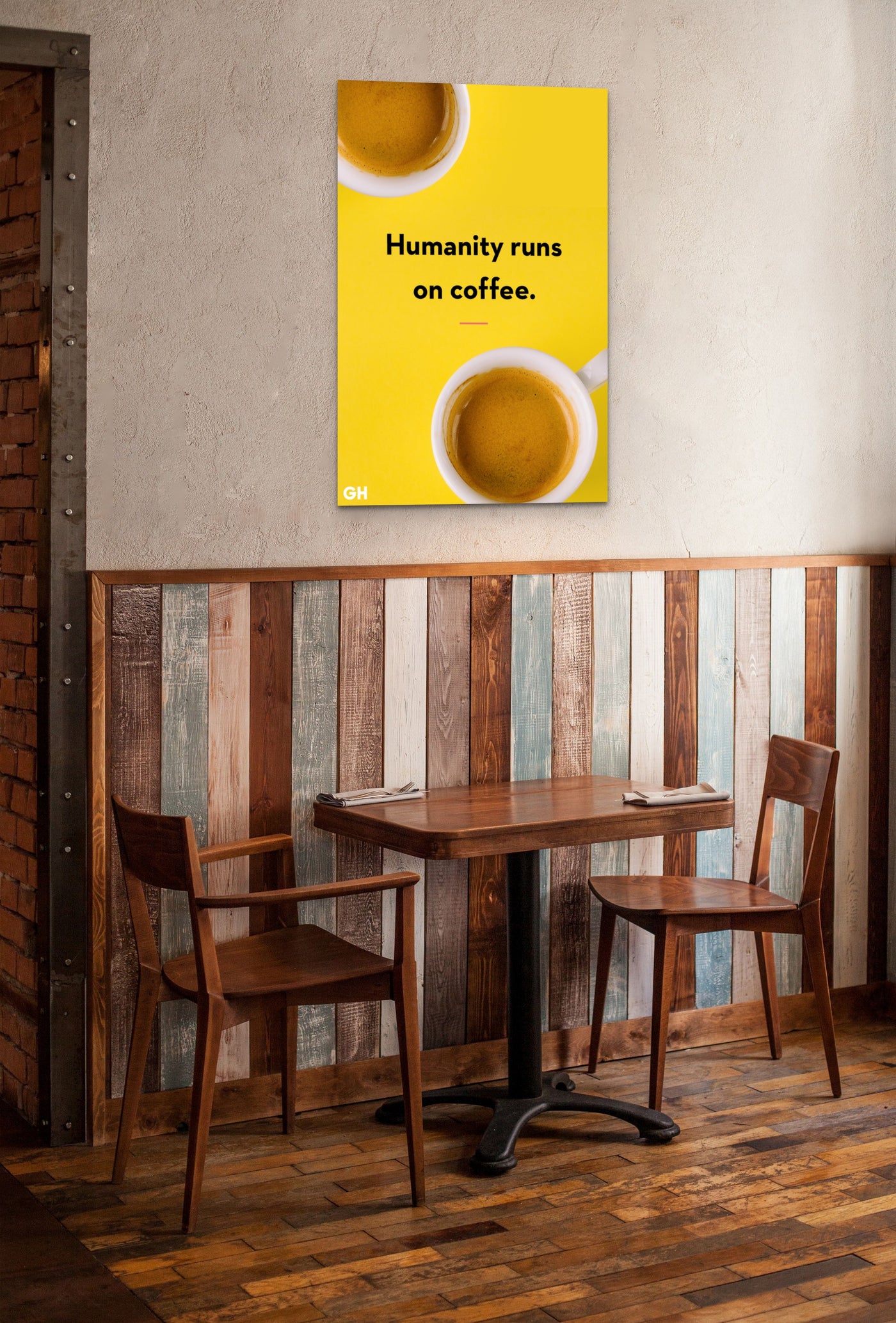 Tablou canvas Humanity runs on coffee