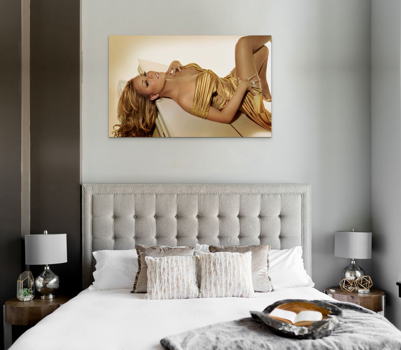 Tablou Canvas Mariah Carey in gold