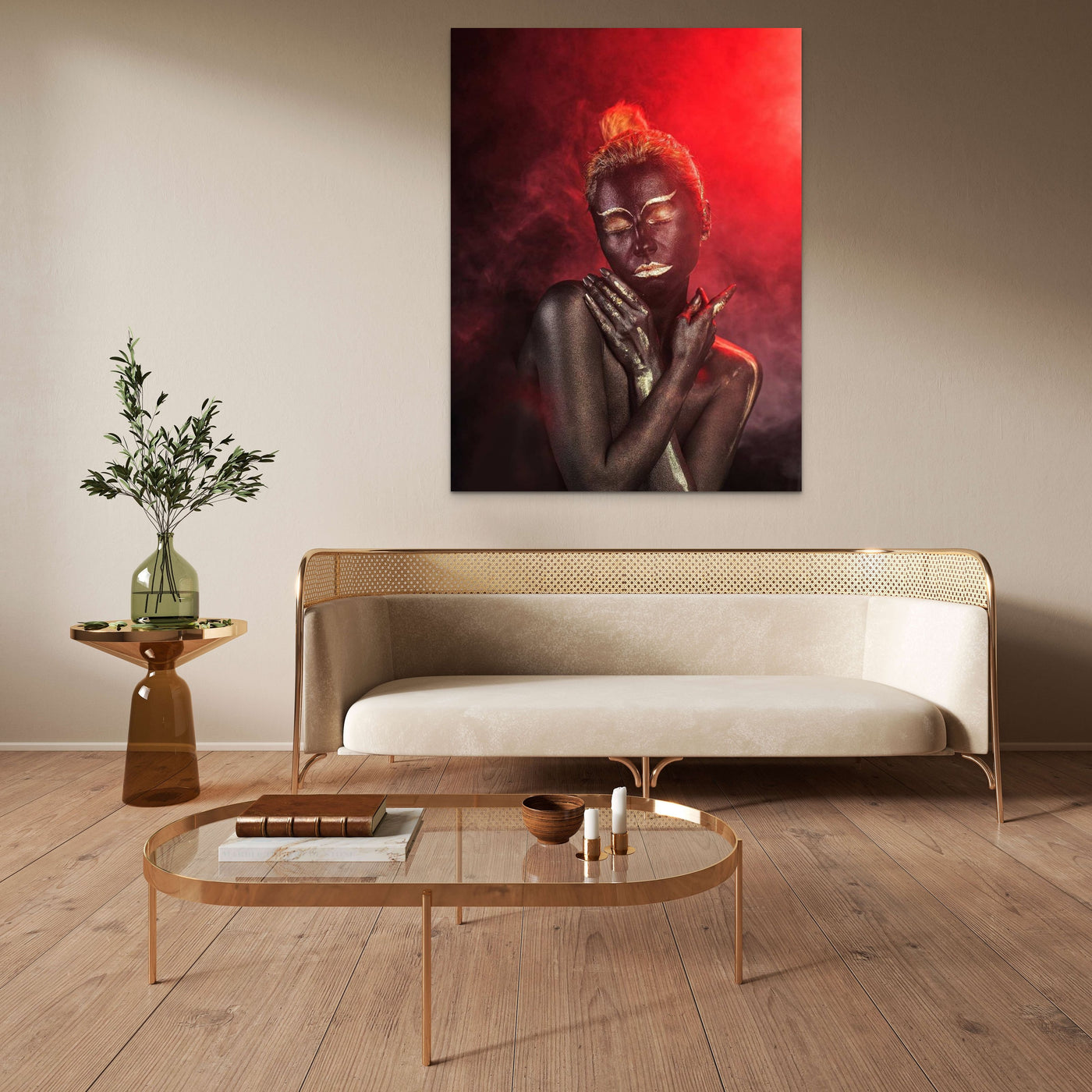 Tablou canvas Red & Gold Touch